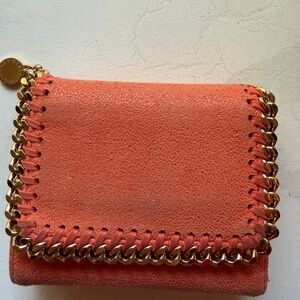 Stella McCartney Orange Wallet with Gold Accents